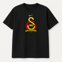 Галатасарай футболка хлопковая черная с принтом по центру