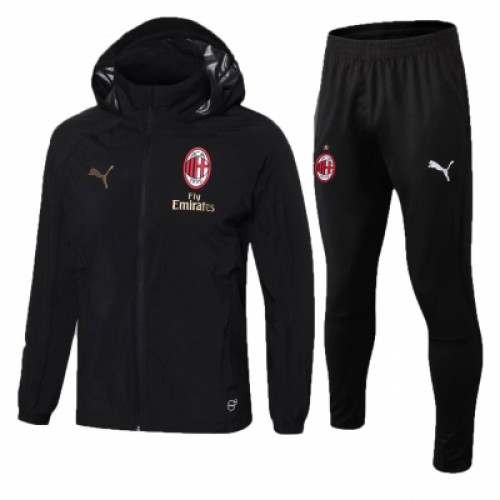 Тренировочный костюм с ветровкой Милан черный сезон 2018/19