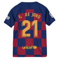 Барселона детская футболка де Йонг домашняя 2019-2020