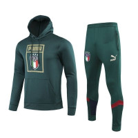 Спортивный костюм сборной Италии изумрудный сезона 2019-2020 с капюшоном