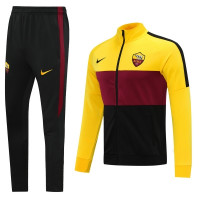 Рома Спортивный костюм желто-черный с бордовой вставкой сезон 2020-2021