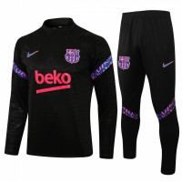 Барселона тренировочный костюм 2021-2022 черный с розовым