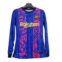 Барселона футболка резервная с длинным рукавом (игровая версия) 2021-2022