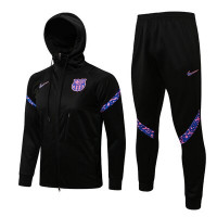 Барселона спортивный костюм с толстовкой чёрный с фиолетовым 2022-2023