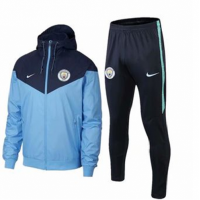 Спортивный костюм с ветровкой Манчестер Сити сине-голубой сезон 2018/19