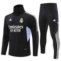 Реал Мадрид тренировочный костюм с высоким воротником 2022-2023 чёрный
