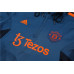 Манчестер Юнайтед спортивный костюм с толстовкой на короткой молнии 2022-2023 синий с оранжевым