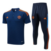 Спортивный костюм Манчестер Юнайтед с синим поло сезон 2022-2023