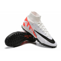 Сороконожки Nike Vapor 15 Academy бело-чёрные с оранжевым с носком