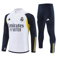 Реал Мадрид детский тренировочный костюм 2023-2024 белый с тёмно-синим
