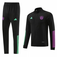Бавария спортивный костюм 2023-2024 чёрный с фиолетовым и зелёным