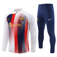 Барселона тренировочный костюм 2023/24 белый с сине-гранатовым