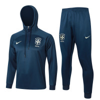 Сборная Бразилии спортивный костюм с толстовкой на короткой молнии 2023/24 тёмно-синий