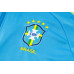 Сборная Бразилии спортивный костюм с толстовкой на короткой молнии 2024/25 голубой с салатовым